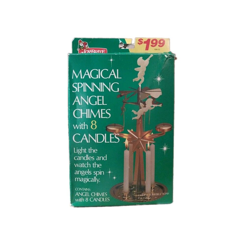 Vintage Joy Brite Magical Spinning Angel Chimes 8 Candles Christmas NEW